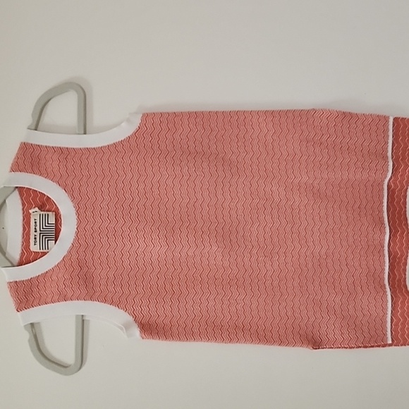 Tory Burch Sport Sleeveless Knit Top Orange White Chevron Size XS - Picture 3 of 17